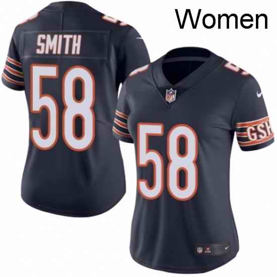 Womens Nike Chicago Bears 58 Roquan Smith Navy Blue Team Color Vapor Untouchable Limited Player NFL Jersey